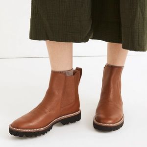 Madewell leather Citywalk Lugsole Chelsea Boot English saddle Chelsea boots nwt